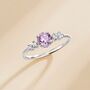 Lavender Amethyst Five Stone Ring In Sterling Silver And Gold, thumbnail 1 of 11