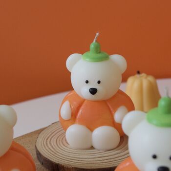 Halloween Pumpkin Bear Candle, 3 of 4