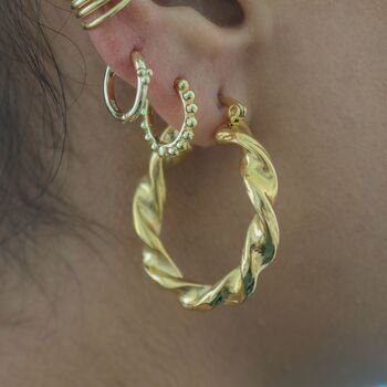 18 K Gold Plated Brooklyn Hoops, 6 of 7