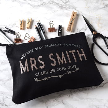 Personalised Rose Gold Teacher's Pencil Case, 2 of 2