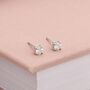 Sterling Silver Moissanite Diamond Stud Earrings, thumbnail 1 of 5