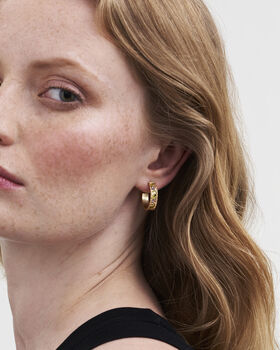 Blackberry Bramble Gold Hoop Earrings, 2 of 7