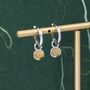 Sterling Silver Genuine Citrine Hoop Earrings, thumbnail 1 of 11