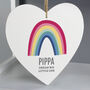Personalised Rainbow Large Wooden Heart Decoration, thumbnail 3 of 4