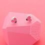 Pink Love Bug Stud Earrings, thumbnail 1 of 2