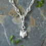 Diamond Eyes Fox Necklace With Swivel Clasp In Sterling Silver, thumbnail 3 of 4