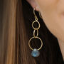 Gold Vermeil Link Earrings With Labradorite, thumbnail 1 of 5