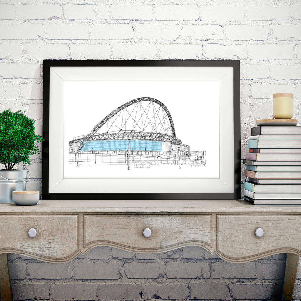 Wembley Stadium Signed Print By Simon Harmer