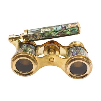 Mother Of Pearl Abalone Opera Glasses With Wooden Box, 2 of 8