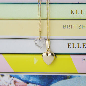 Gold And Diamond Love Heart Necklaces, 2 of 10