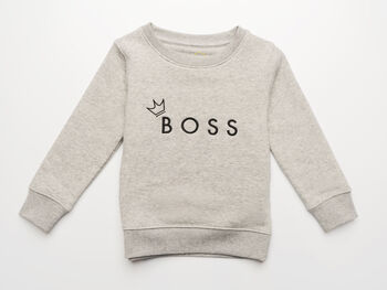 'Boss' Embroidered Children's Sweatshirt, 10 of 12