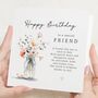 Personalised Floral Birthday Poem Card For Best Friend, thumbnail 1 of 7