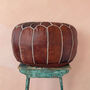 Moroccan Leather Pouffe, thumbnail 2 of 4