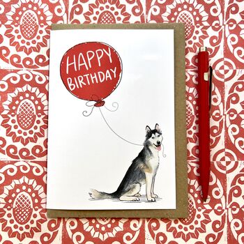 Personalised Husky Dog Birthday Card, 4 of 4
