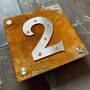 Double Layer Corten Steel House Number, thumbnail 11 of 12