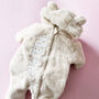 Baby Bear Hooded Jumpsuit Pramsuit In A Gift Box, thumbnail 7 of 12