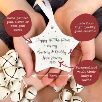 Happy 1st Christmas As My Mummy And Daddy Star Keepsake, 2 of 4
