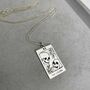 Sterling Silver Tarot Card Necklace The Lovers, thumbnail 5 of 5