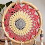 Pink And Yellow Crochet Handmade Dream Catcher, thumbnail 7 of 8