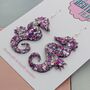 Large Seahorse Glitter Resin Earrings, thumbnail 4 of 8