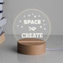 Engraved 'Space To Create' Mini Office Desk Lamp, thumbnail 3 of 7