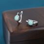 Sterling Silver Green Opal Huggie Hoop Earrings, thumbnail 4 of 11