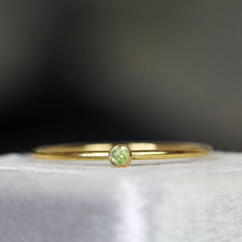 Green Peridot Solitaire Ring Gold Or Silver, 6 of 11