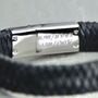 Men's Personalised Leather Plait Message Bracelet, thumbnail 7 of 9