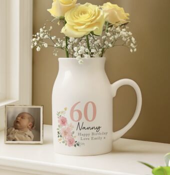 Personalised Floral Birthday Jug Vase, 2 of 4