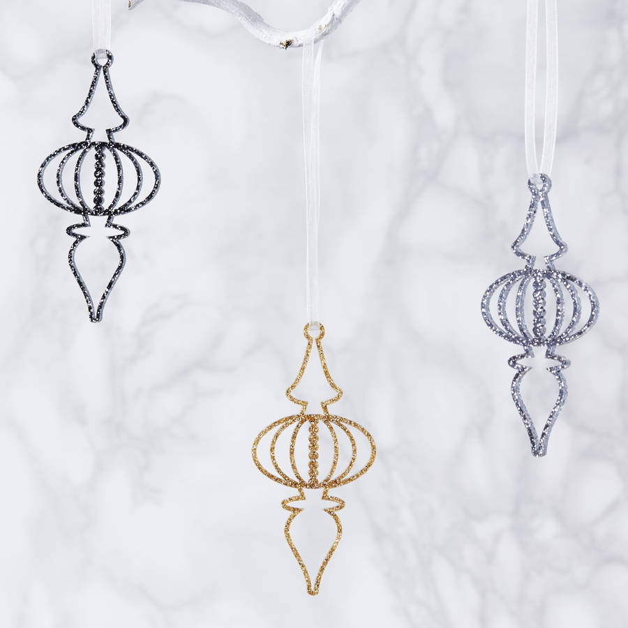 ornate bauble metallic christmas decorations by sophia victoria joy