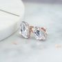 Asymmetric Bridal Stud Earrings With Swarovski Crystals, thumbnail 1 of 6