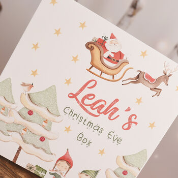 Personalised Santa's Flight Wooden Christmas Eve Box, 3 of 10