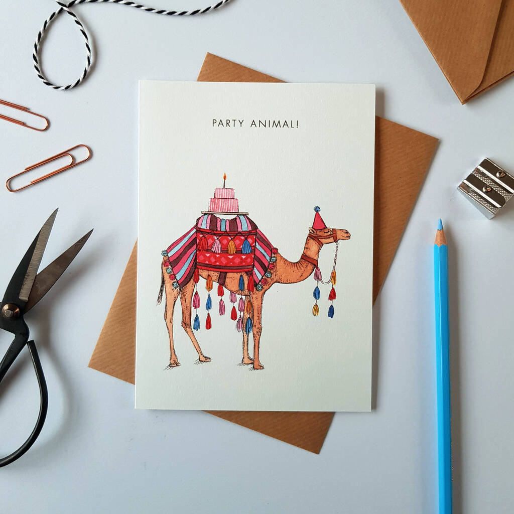 party-animal-camel-greetings-card-by-amelia-illustration