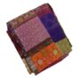 Silk Patchwork Multicoloured Hand Stiched Kantha Quilt, thumbnail 6 of 9