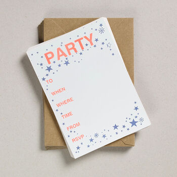 A Pack Of 12 Risograph Party Invitation Postcards, 3 of 3