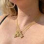 Initial Jewelled Pendant Necklace Sterling Silver, thumbnail 4 of 4