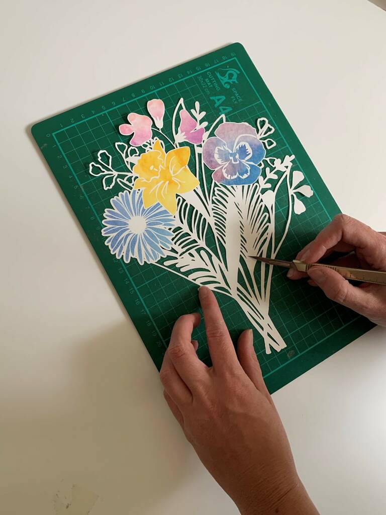 Personalised Family Birth Month Flower Bouquet Papercut By The Crafty Calf