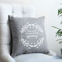 Personalised Reserved Wreath Cushion, thumbnail 1 of 4