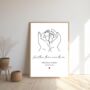 Family Of Three Line Print, Family Of Three New Baby Gift, thumbnail 2 of 3