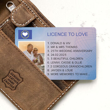 Personalised Licence To Love Metal Wallet Card, 2 of 7