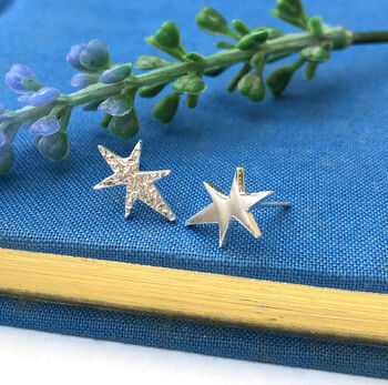 Sterling Silver Mismatched Northern Star Earrings, 8 of 10