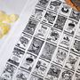 Crisp Packets Illustrated Black And White Tea Towel, thumbnail 4 of 11