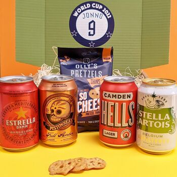 Personalised World Cup Beer And Snacks Box, 2 of 4
