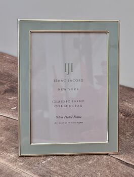 Isaac Jacobs Pale Blue And Silver Plated Border Photo Frame, 2 of 3