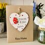Personalised New Home Heart Red Wooden Keepsake Card, thumbnail 3 of 3