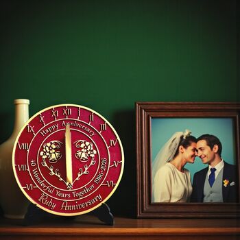 40th Ruby Anniversary Sundial Gift Celebration Present, 5 of 10