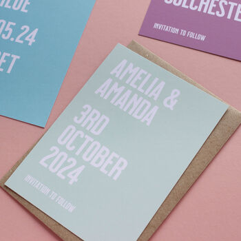 Colourful Modern Save The Date Cards, 10 of 10