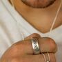 Men's Roman Numerals Personalised Silver Ring, thumbnail 2 of 8