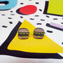 Burger Stud Earrings, thumbnail 3 of 4