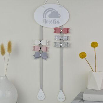 Personalised Rainbow Hair Bow Holder Various Colours, 3 of 12